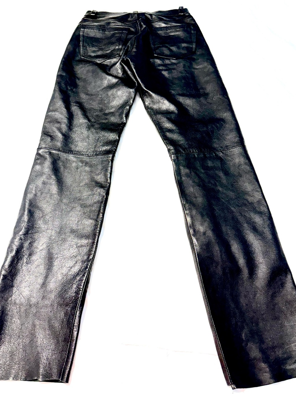 Women’s Black Leather Straight-Leg pants size 28” waist